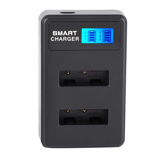 Chargeur USB LCD Pour Batteries Sony NP-77H/NP-55/NP-33 - Compatible Avec De Nombreux Caméscopes CCD Sony
