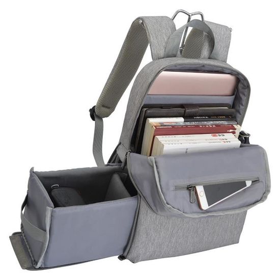 JAGUAR Borsa A Tracolla Compatta, 18 X 20 X 6 Cm, 4 Scomparti Con Zip, Ecopelle Blu