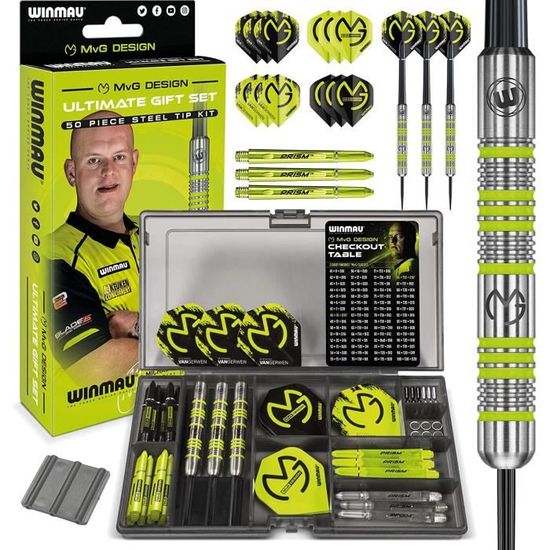 Coffret Cadeau Fléchettes Winmau Michael Van Gerwen MvG - 50 Fléchettes Et Accessoires Complets