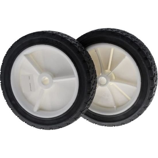 Roues De Tondeuse Universelle - Lot De 2 - Diamètre 150mm, Largeur 40mm - Avec Bagues 8, 10, 12mm