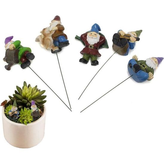 BOXOB 30pcs Mini Gnomes En Résine, 6 Couleurs Petits GNOME Figurines De Gnomes Miniatures Figurine GNOME Mini Pour Paysage Miniature Jardin Extérieur Patio Cour Pots De Plantes Décoration