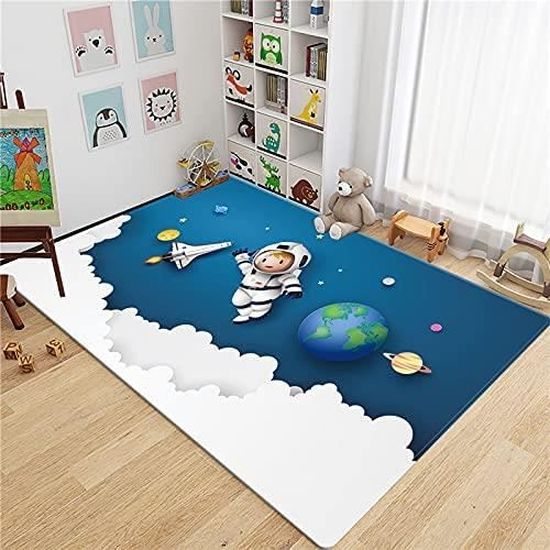 Tapis Abstrait Salon Astronaute Et Fusée De Dessin Animé De L