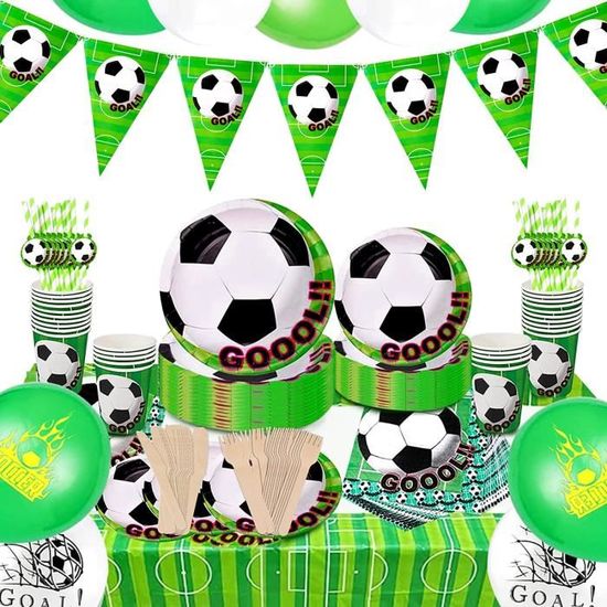 Kit Déco anniversaire thème football - Vaisselle Jetable pas cher 