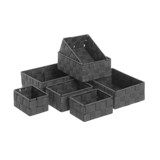 Panier Tressé Rectangulaire En Corde De Coton – Lot De 2 – 21 X 13 X 15,5 Cm – Rangement Petit Objet Pliable