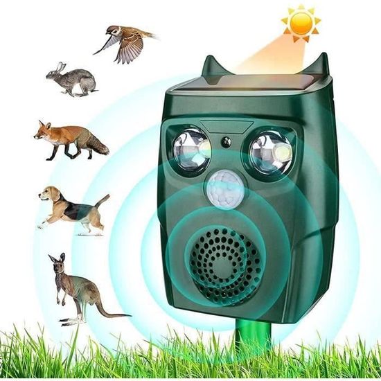 Répulsif Ultrason Solaire Anti-Chat - Pour Jardin Et Cour - Détecteur De Mouvement - Imperméable - Humain & Écologique