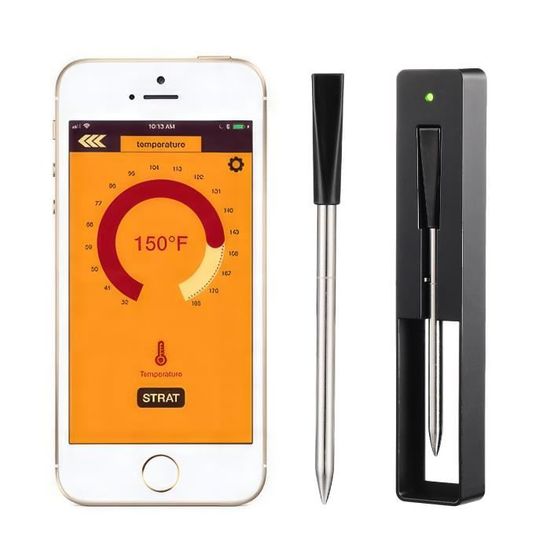 Thermomètre BBQ - Sans fil - 50 à 550 degrés - Acier inoxydable