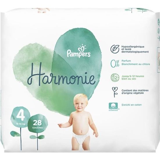 Lots 2 packs Couches Pampers Harmonie taille4 - Pampers
