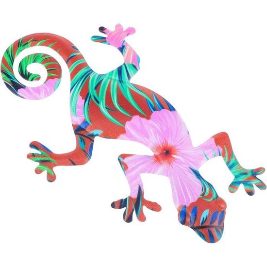 Décoration Murale Métal Gecko Margouillat 50cm - Coco Papaya
