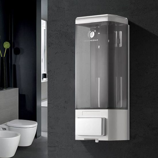 500ml Distributeur de savon manuel de liquide désinfectants gel douche Montage mural pour maison toilettes salle de bains Hôtel en