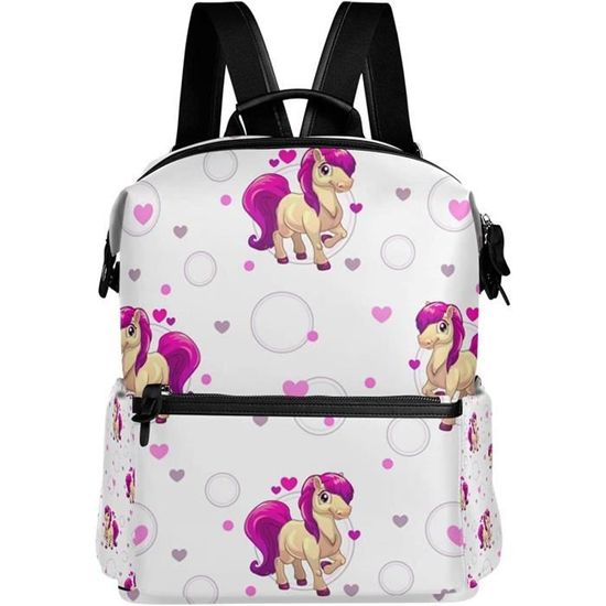 Sac à Dos Enfant Imperméable Dusviba - Motif Cheval Coloré 35,6 Cm - Pour Maternelle Et école Primaire