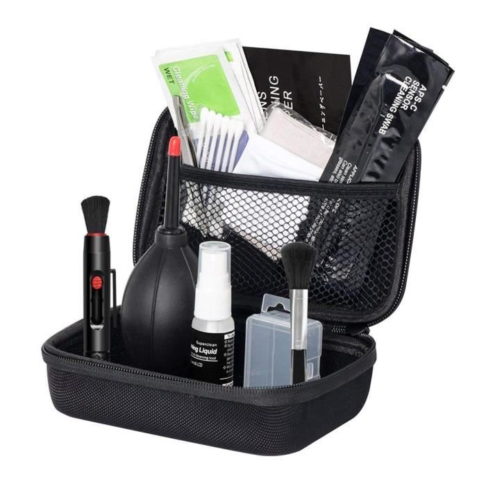 Kit de nettoyage d'appareil photo professionnel Kit de nettoyage de capteur avec tampons de nettoyage pour souffleur d'air Chiffon