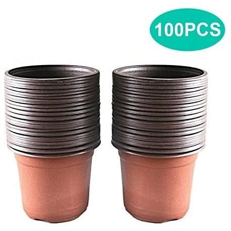 Lot de 100 Pots en Plastique pour semis et Plant, 10 cm