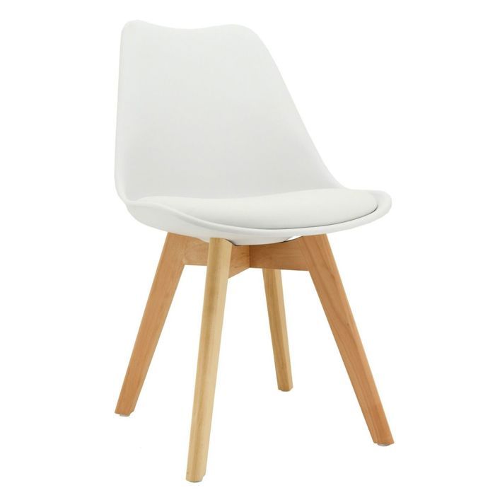 Chaise coussin en polypropylène et bois Blanc