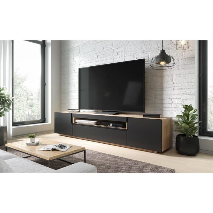 MEUBLE TV NOIR BOIS 2M00 DOZE