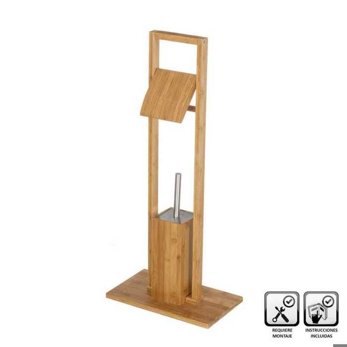 Dérouleur + support brosse wc bambou