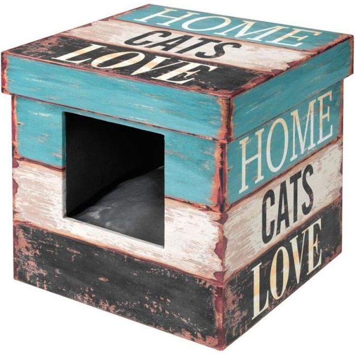 D&D Maisonnette Box Love S - 35x35x35cm - Pour chat ou petit chien