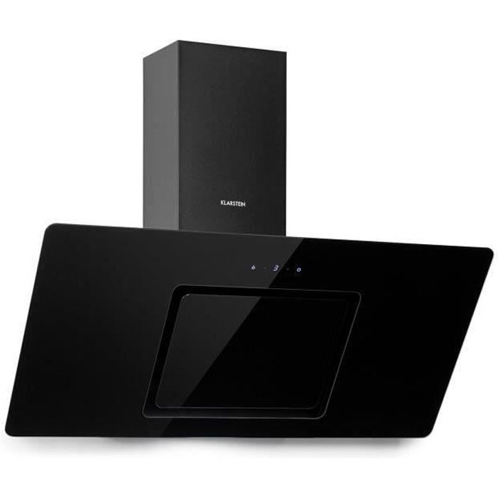 Klarstein Sofia 90 Hotte murale aspirante 90cm - Extraction 300 m³-h- 65dB - Touch-Control- Classe B - BK