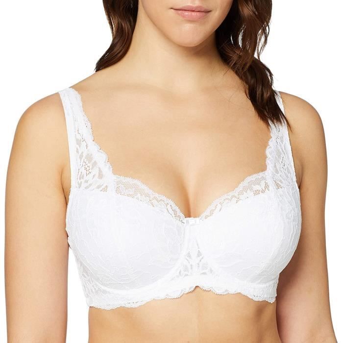 Triumph Femmes Amourette Breloque Rembourré Dentelle Soutien-Gorge Balconnet, Blanc, Taille 36DD