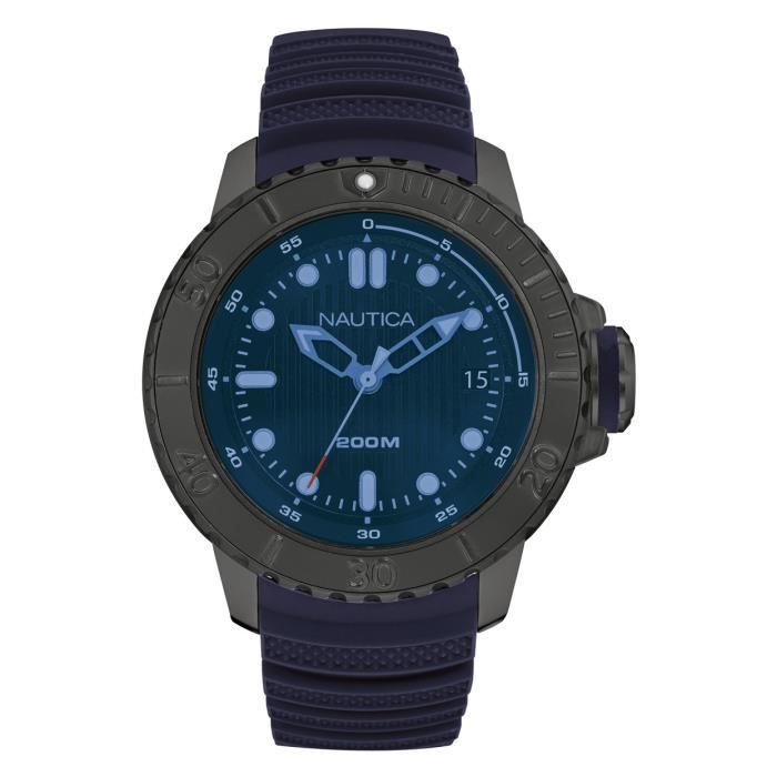 NAUTICA WATCHES Mod. NMX DIVE STYLE DATE - SEA - SNORKELING SAILING NAD20509G - BLK IP CASE TOP RING - BLK DIAL - DATE - BLUE