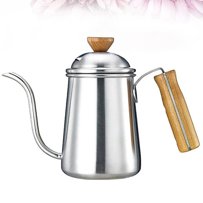 Bouilloire à café en acier inoxydable Poignée en bois Cafetière à créative BOUILLOIRE ELECTRIQUE