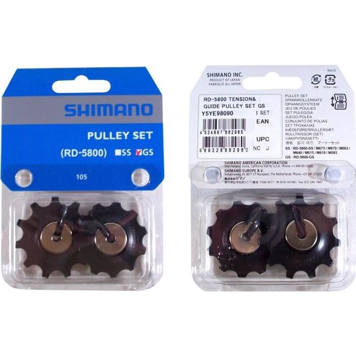 KIT DE 2 GALETS DERAILLEUR ARRIERE SHIMANO 105 11 VITESSE RD-5800 GALET VELO
