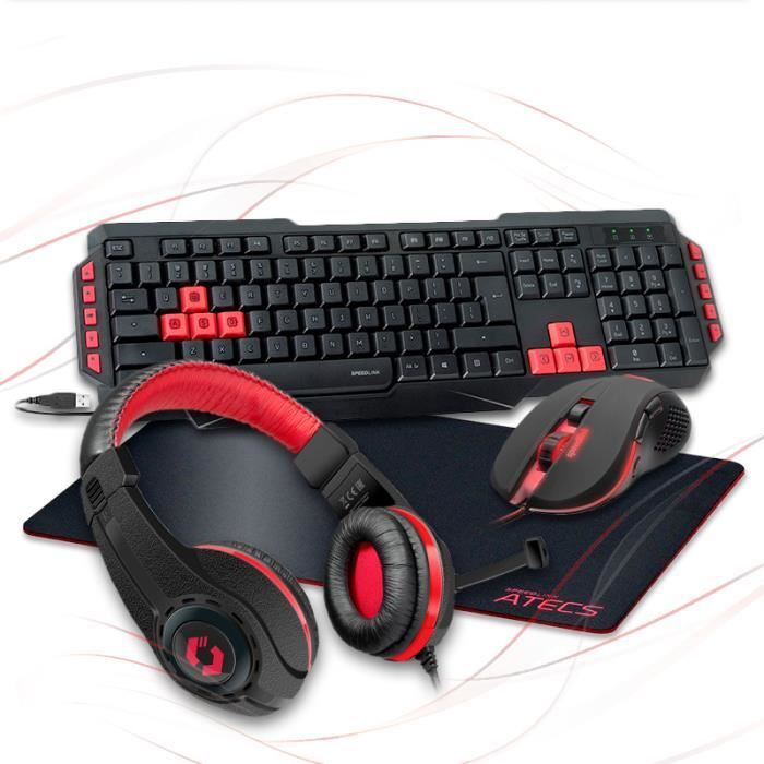 Pack Clavier Souris Tapis Casque Gaming Pro