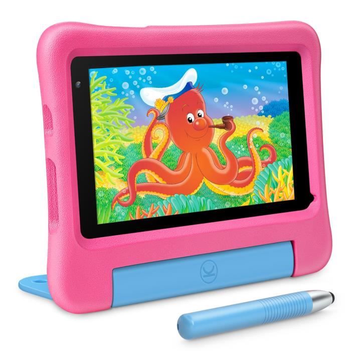 Vankyo 7'' Tablette Tactile Android 10 WiFi pour Enfant, Contrôle Parental, Mode Enfant/Adulte, 32Go+128Go Stockage, Kidoz APP, Rose