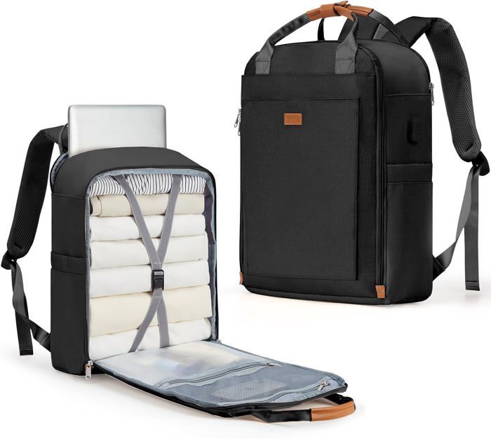 Sac à Dos Cabine 40x20x25 Ryanair + 40x30x20 Wizz Air – Bagage Main Avion, Sac Voyage Week-End, Sport & Loisirs, Compartiments Astucieux