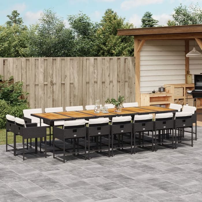 VIDAXL Ensemble à manger jardin 17 pcs résine tressée - vue 4