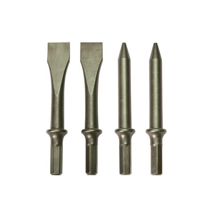 Stanley Jeu de 4 burins avec tige hexagonale 10 mm ensemble burins en acier pour travaux de démolition et burinage