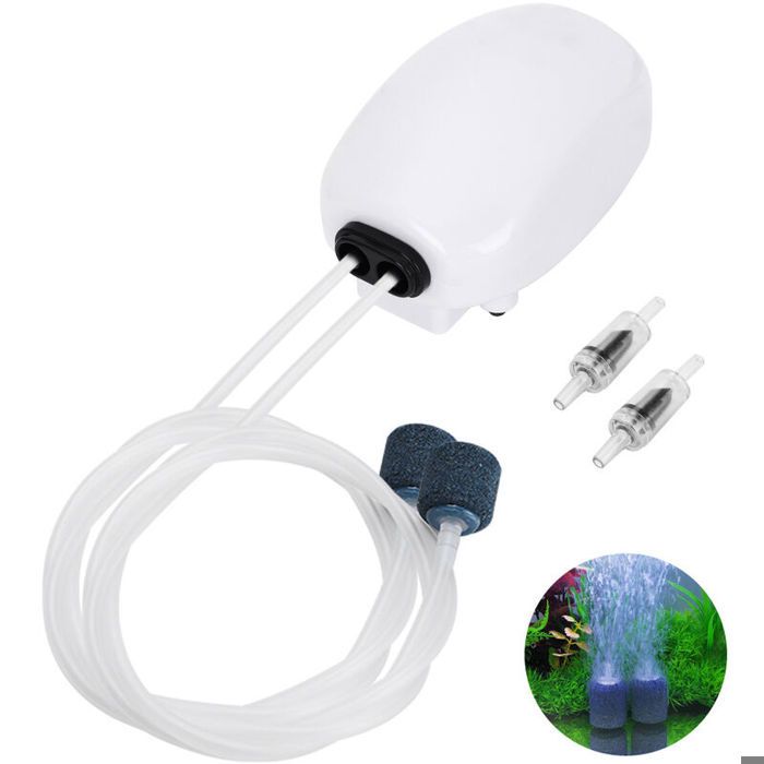 Pompe d'aération d'oxygène pour fontaine, pompe à air réglable silencieuse pour aquarium, pompe à oxygène pour étang de jardin