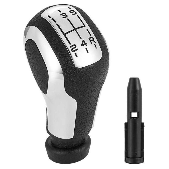 Pommeau De Levier De Vitesse Automatique Yctze - Compatible Peugeot 206, 207, 307, 308, 408, 508, 2008 - ABS Chromé Noir/Argent - Design Ergonomique