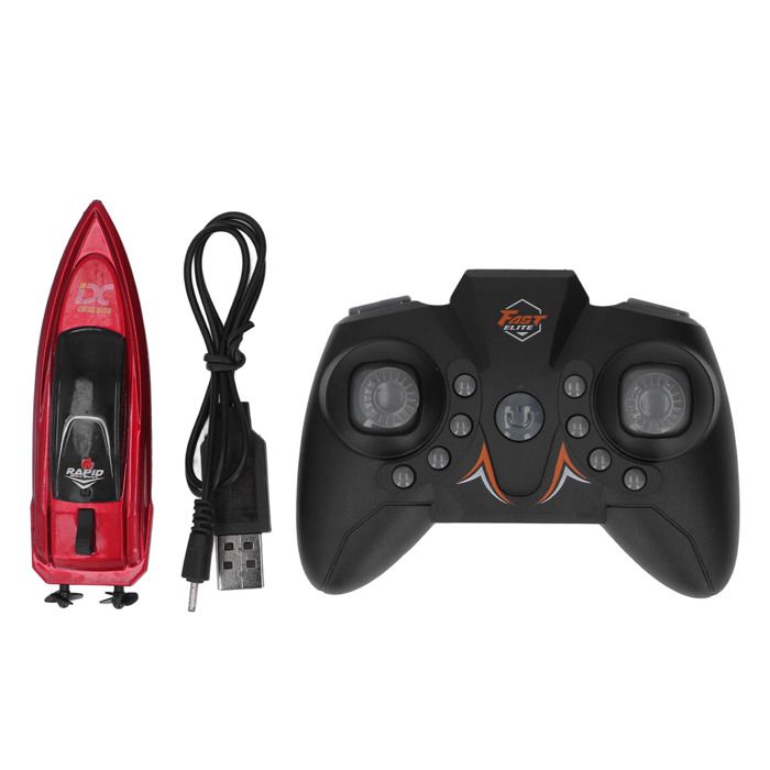 Bateau Télécommandé Haute Vitesse 30 Km/h - 2.4 GHz Avec LED - Étanche Et Auto-Redressant - Pour Piscine, Lac Ou Mer