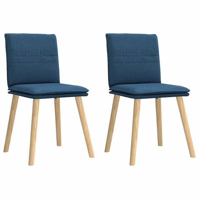 vidaXL Chaises à manger lot de 2 bleu tissu chaise chaise de salon chaise daccent chaise de cuisine siège de salle à 4101263