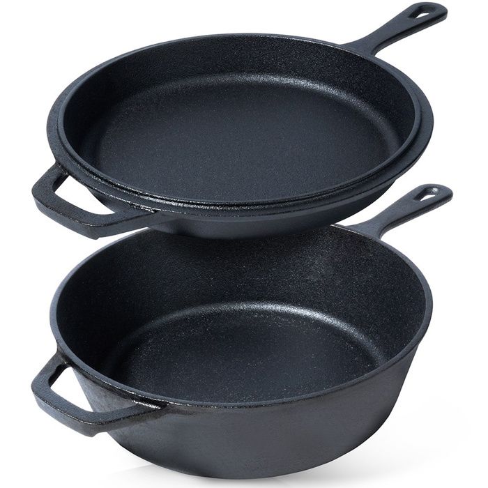 Cocotte En Fonte 5 Litres – Marmite Camping Avec Couvercle – Fox Outdoor – Antiadhésive