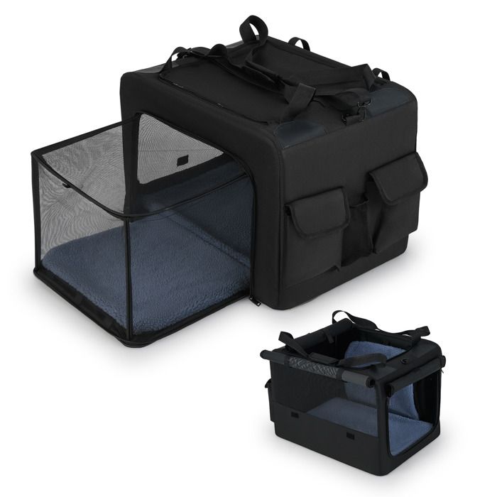 Comparer les prix de COSTWAY Sac de Transport Portable Pliable pour Chien 80 x 65 x 42 cm, Cage de Transport, 2 Ouvertures et Fenêtre, Poches Latérales