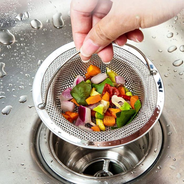 2 Filtres D'Évier En Inox - Grille Anti-Bouchage Pour Canalisation - 11 Cm De Diamètre, Poignée De Transport - Cuisine Ou Salle De Bain