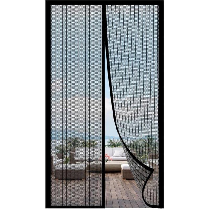 Rideau moustiquaire magnétique noir 120x210cm