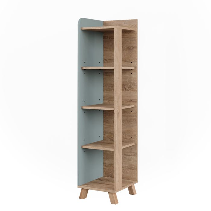 Étagère de salle de bain Karen 30x128cm avec 4 compartiments Sonoma/Bleu Vicco 54677