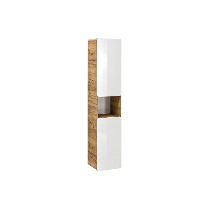 Colonne de salle de bain coloris naturel et blanc - L35 x l32 x H170 cm - ARUBA