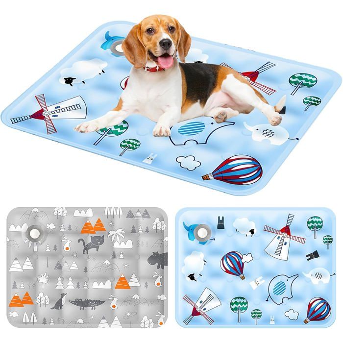 Meilleurs prix pour Lot de 2 tapis rafraîchissants pour chien et chat-40 x 50 cm-Avec gel rafraîchissant activé par leau-Couverture rafraîchissante