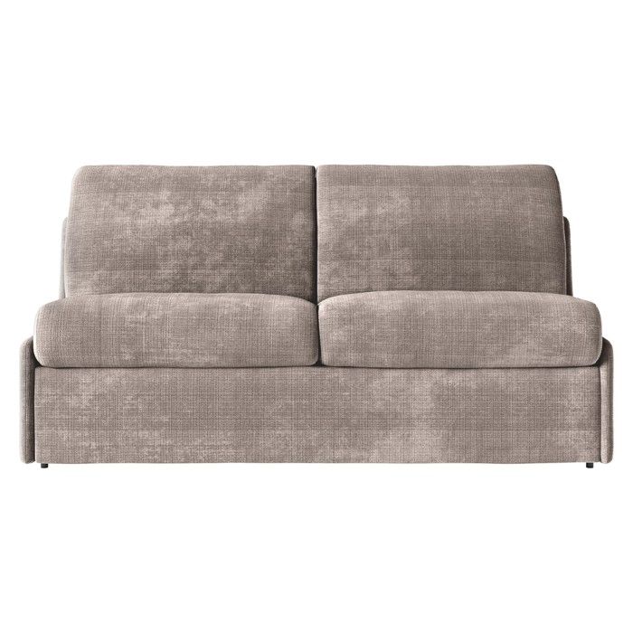 Canapé d'angle droit convertible SALVADOR tissu beige - Canapé