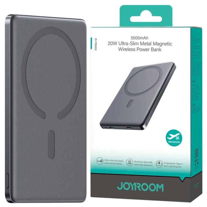 Batterie Externe - JOYROOM - JR-PBM08 - 5000 mAh - 20 W - Design Fin Magnétique
