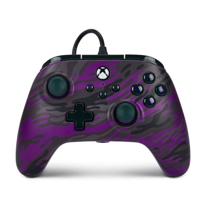 Manette de Jeu Filaire - PowerA - Xbox Series XS - Camouflage Violet - Boutons Programmables - USB-C