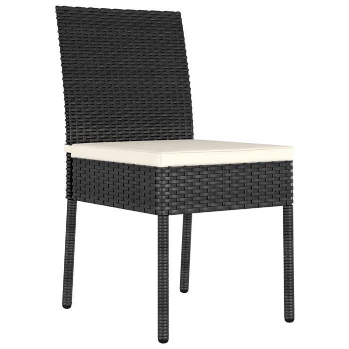 CHIC Chaises à manger de jardin lot de 2（2 pcs) Résine tressée Noir - 57x44x88 cm 765350 S11