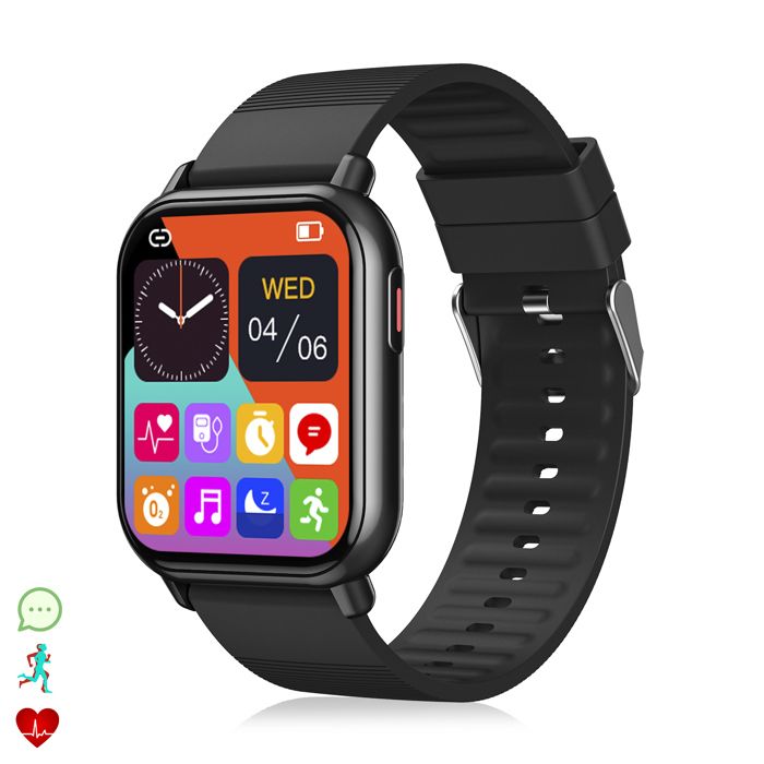 DAM Smartwatch ZW32 avec notifications dapplications plusieurs modes sportifs. Moniteur de tension thermomètre. 37x09x5cm.
