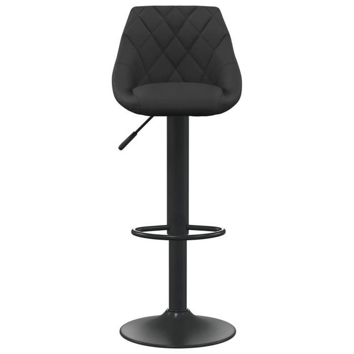 Noir Tabouret de bar - SOLOMON - 1 PLACE - Chaise cuisine/bar - Noir Velours TT181