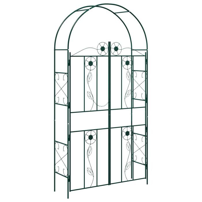 Arche de jardin moderne - vidaXL - Noir - Structure rectangulaire - Fer robuste - Pour plantes grimpantes