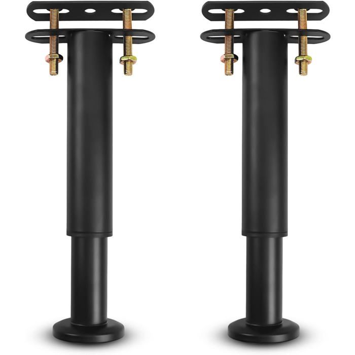 Pied De Lit Réglable en Métal - Pieds De Sommier Universels Très Résistants pour Lattes Armoire Canapé - 18-33Cm (Noir) Lot Label