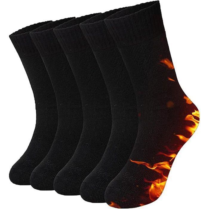 Cocila 5 Paires Chaussettes Chaudes En Laine – Douces, Respirantes Et Stylées, Pour Homme/femme, Taille 39-42 !
